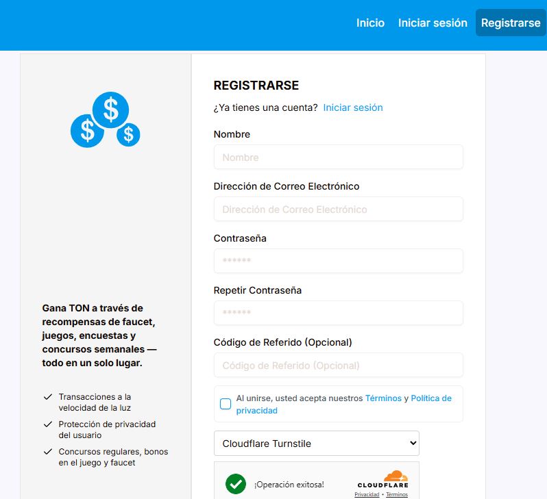 como ganar TON gratis en FreeToncoin